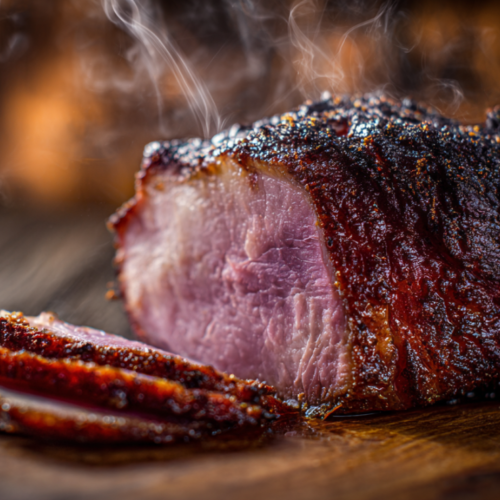 Competition-quality smoked pork butt made with the best pork butt rub recipe showing perfect mahogany bark and a distinct pink smoke ring.